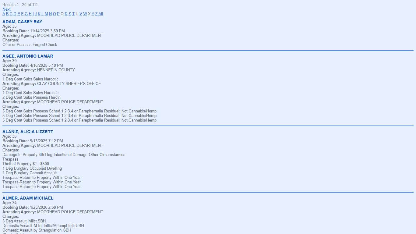 Clay County Inmate Roster
